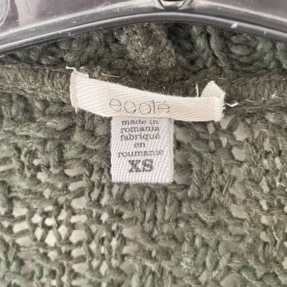 Cottagecore Forest Fairy Long Cardigan XS Green Stripe Knit Boho Festival Grunge - Picture 4 of 7